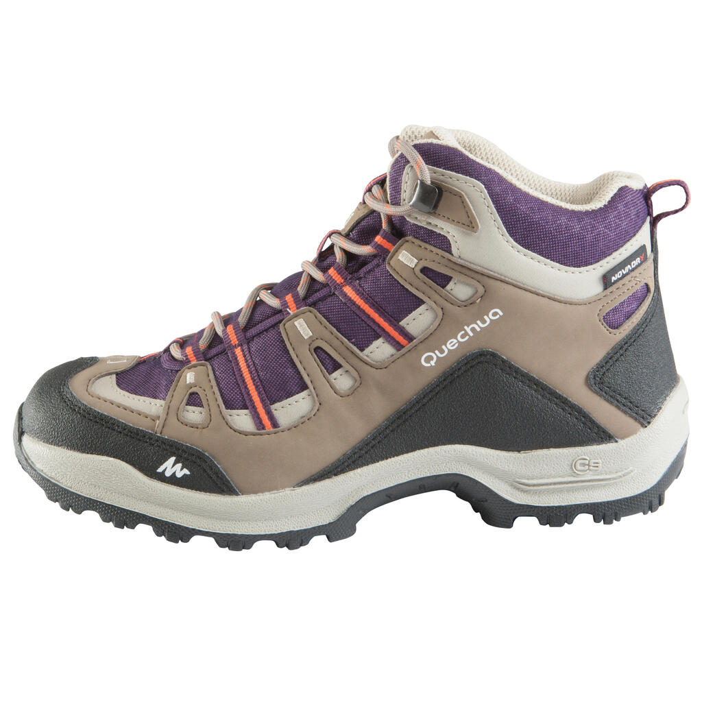 Arpenaz 100 Mid Wtp Women's Hiking Boots - Purple.