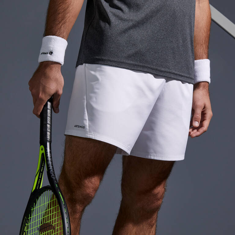 Men White Tennis Quick Dry Regular Fit Sports Shorts