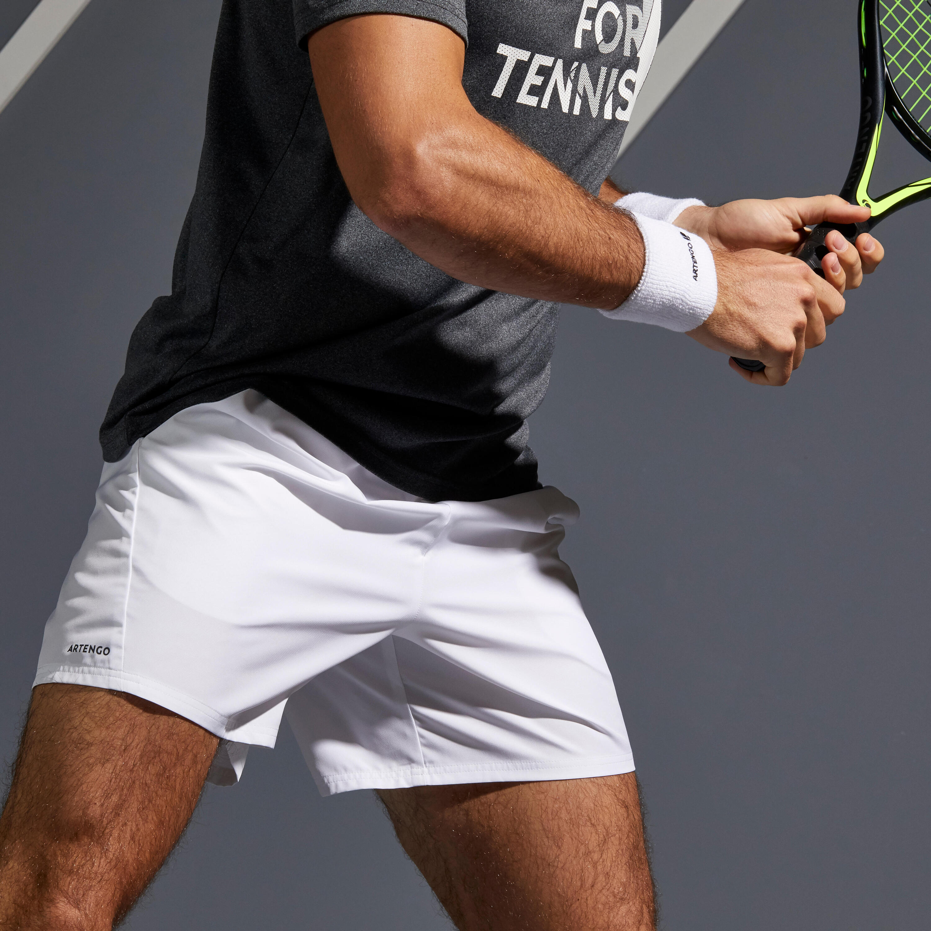 Men's Tennis Shorts Essential - White 7/9