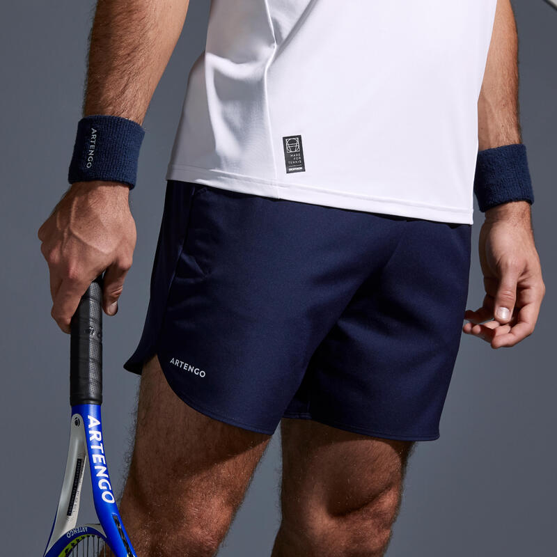 Pantalón corto de tenis hombre Artengo TSH 500 Dry Court azul marino