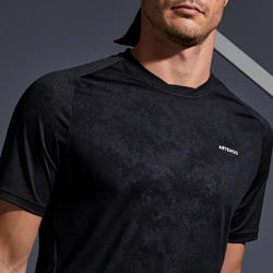 T-shirt för tennis TTS 500 DRY herr svart/grå 