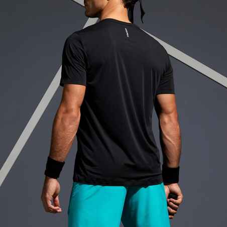 Tennis T-Shirt Herren TTS900 Light schwarz/blau