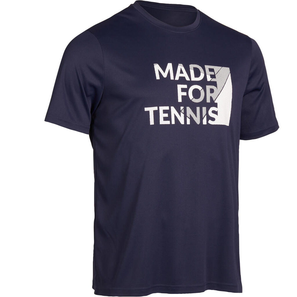 T-Shirt Soft 100 Tennisshirt Herren marineblau