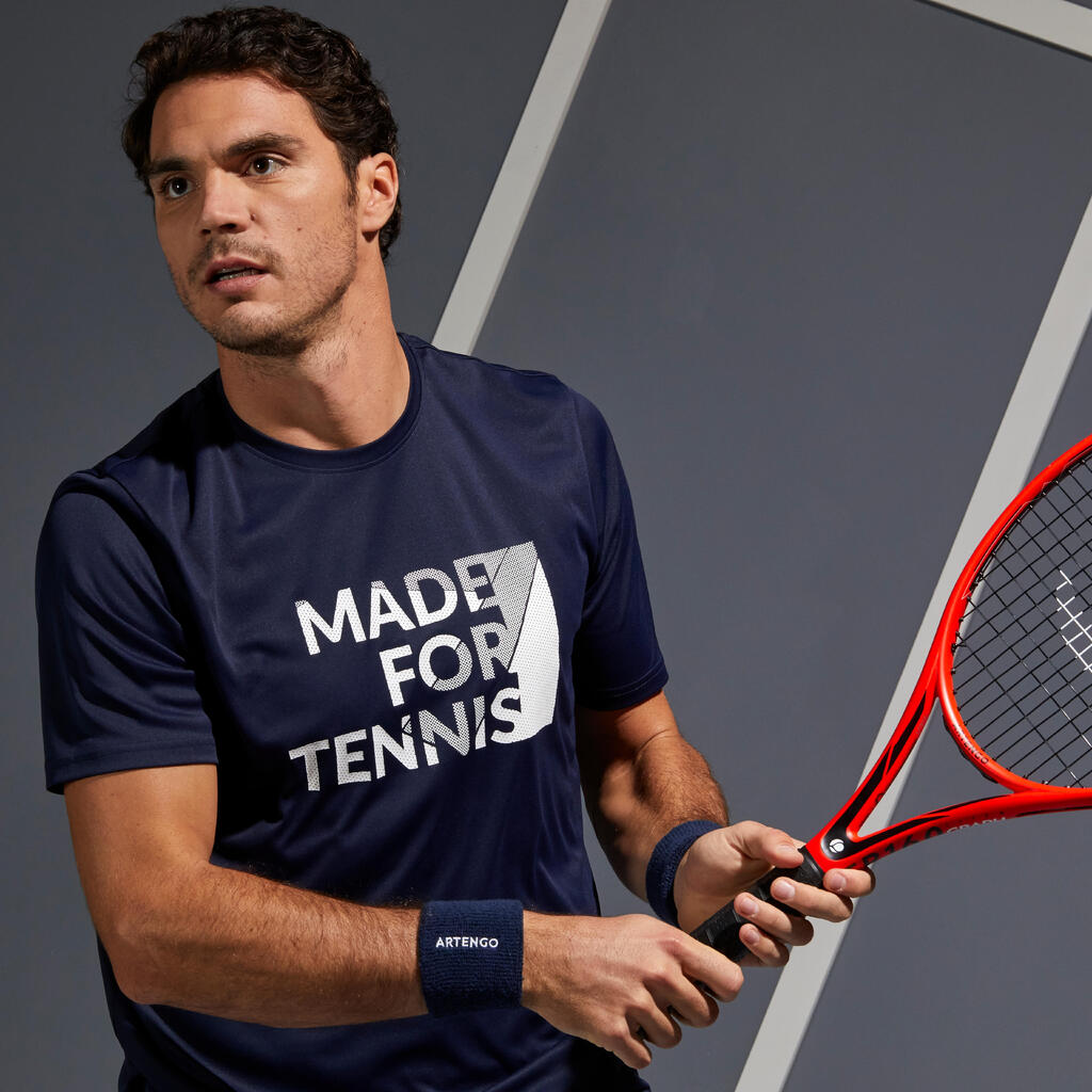 T-Shirt Soft 100 Tennisshirt Herren marineblau