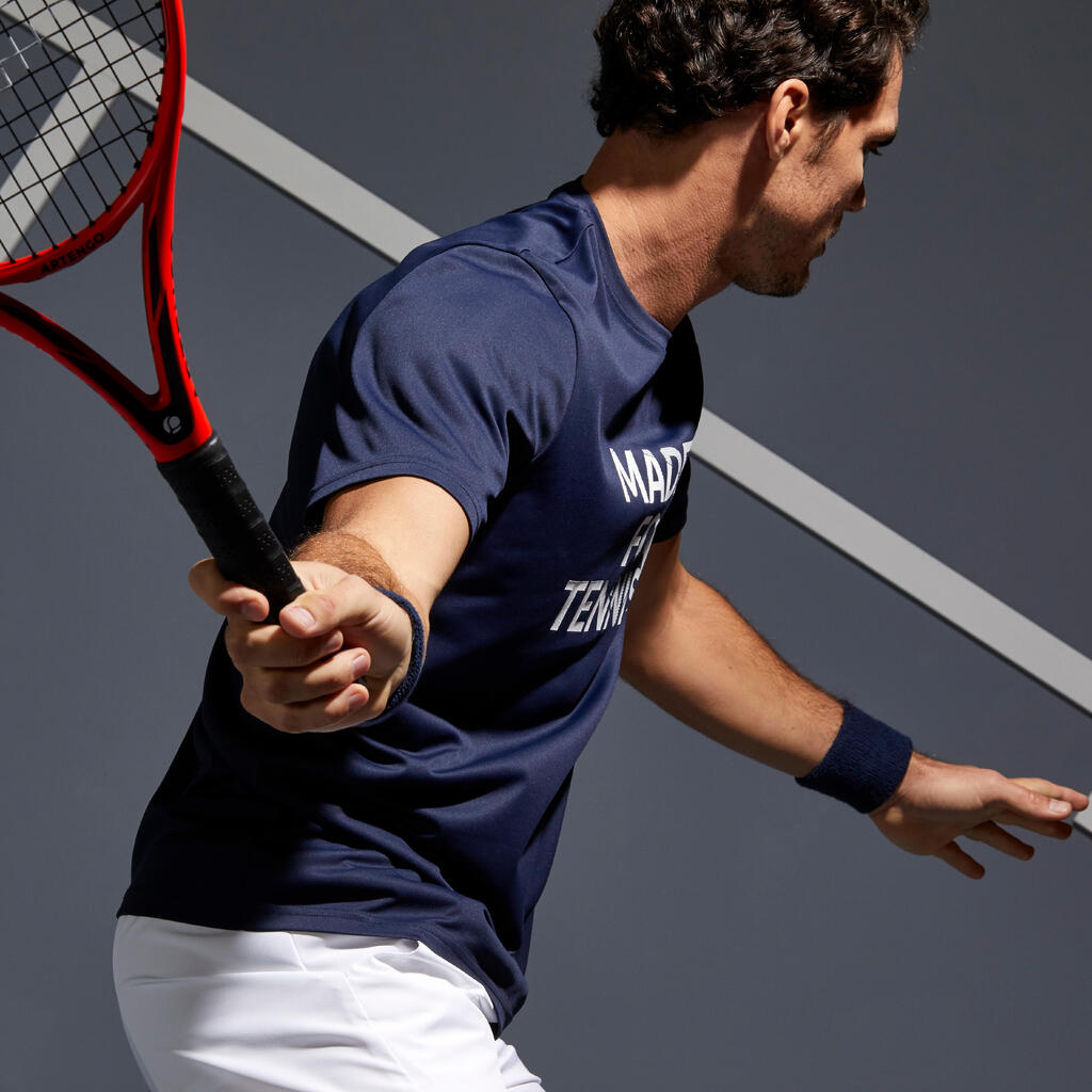 T-Shirt Soft 100 Tennisshirt Herren marineblau