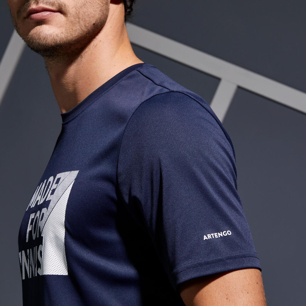 T-Shirt Soft 100 Tennisshirt Herren marineblau
