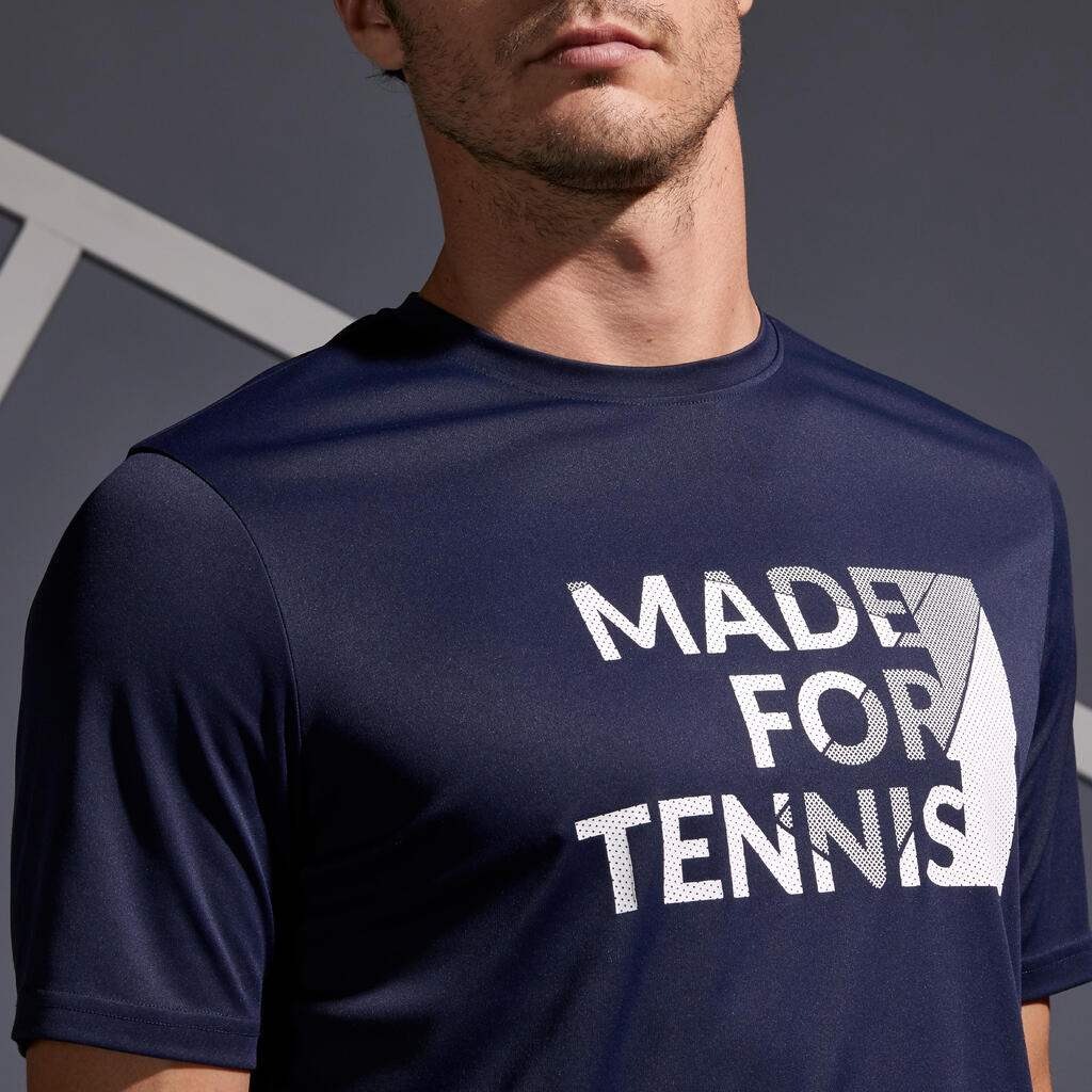 T-Shirt Soft 100 Tennisshirt Herren marineblau