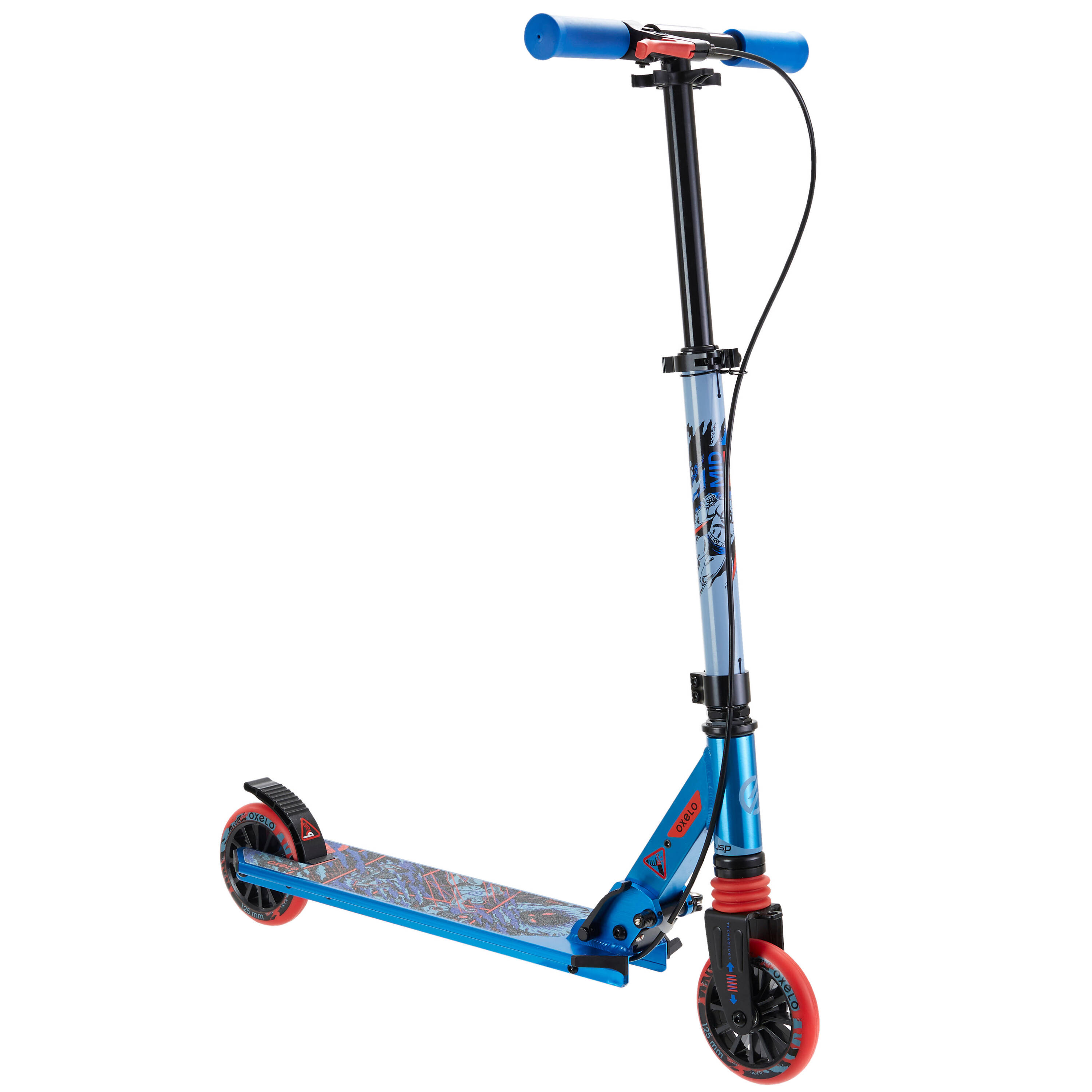 Kids' Scooter MID5 with Handlebar Brake and Suspension - Superhero -  2