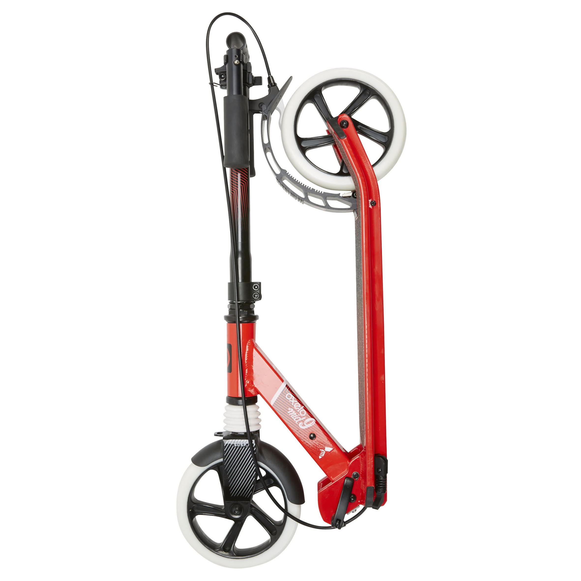 Самокат детский MID 9 с ручным тормозом черно-красный OXELO