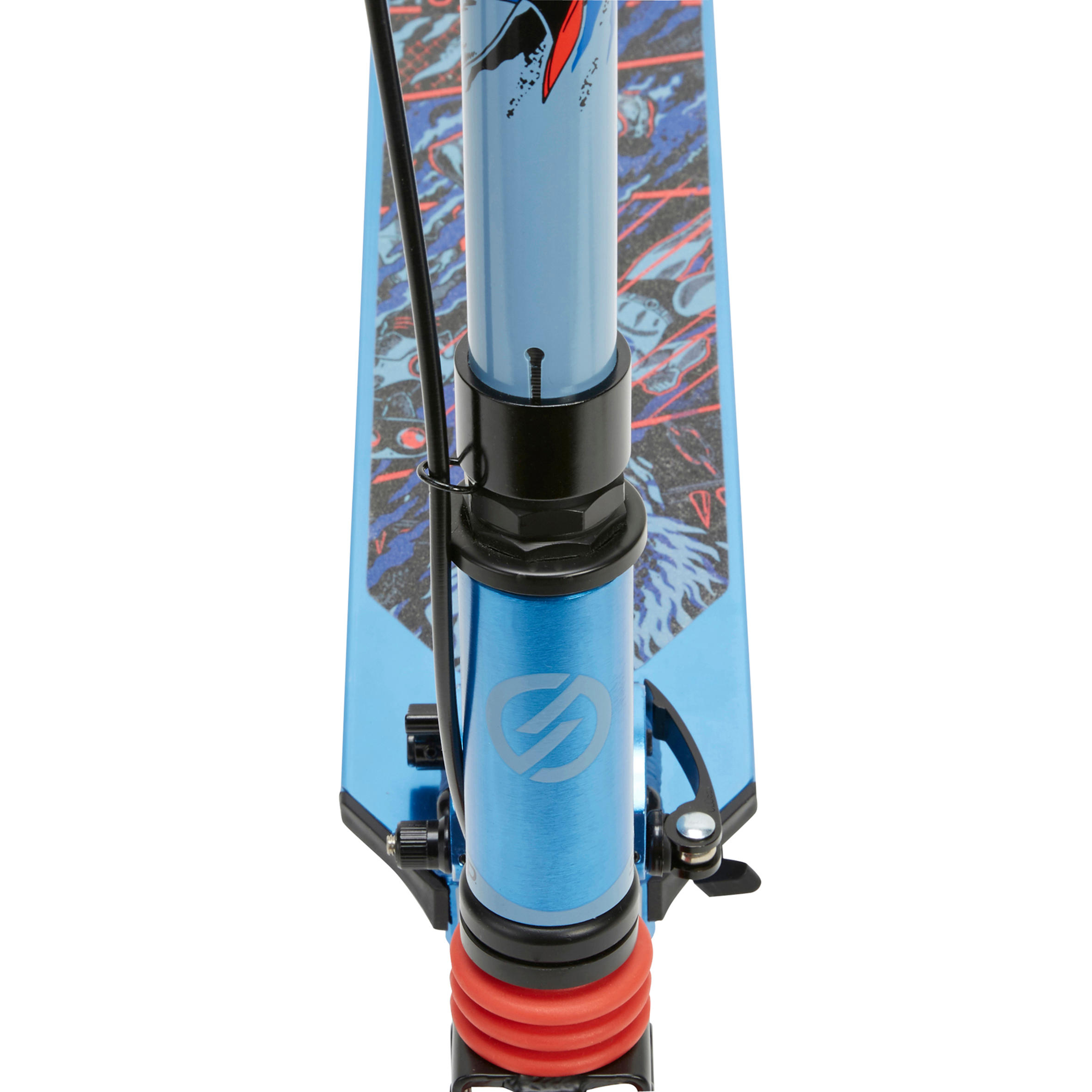 Scooter Tretroller Kinder Federung Lenkerbremse - Mid 5 blau 22/36