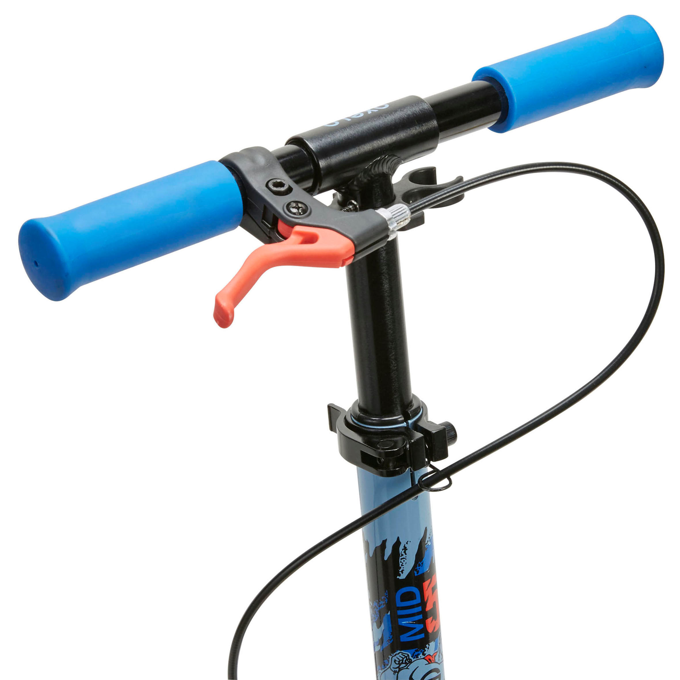 Scooter Tretroller Kinder Federung Lenkerbremse - Mid 5 blau 19/36