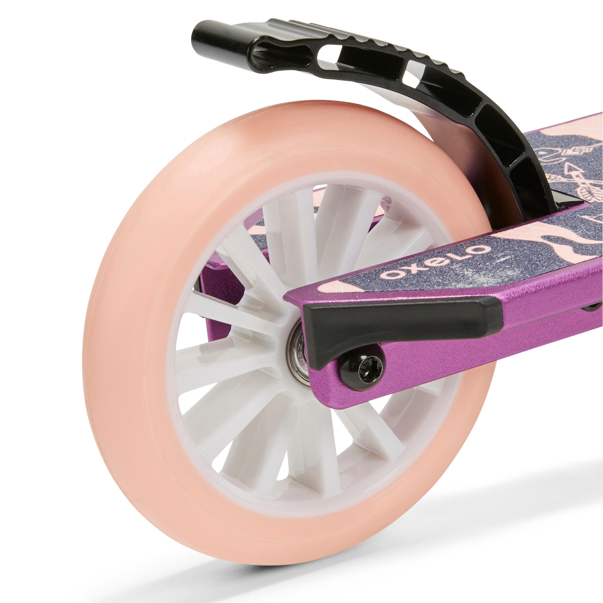 Scooter Tretroller Kinder mit Federung und Lenkerbremse - Mid 5  violett 21/34