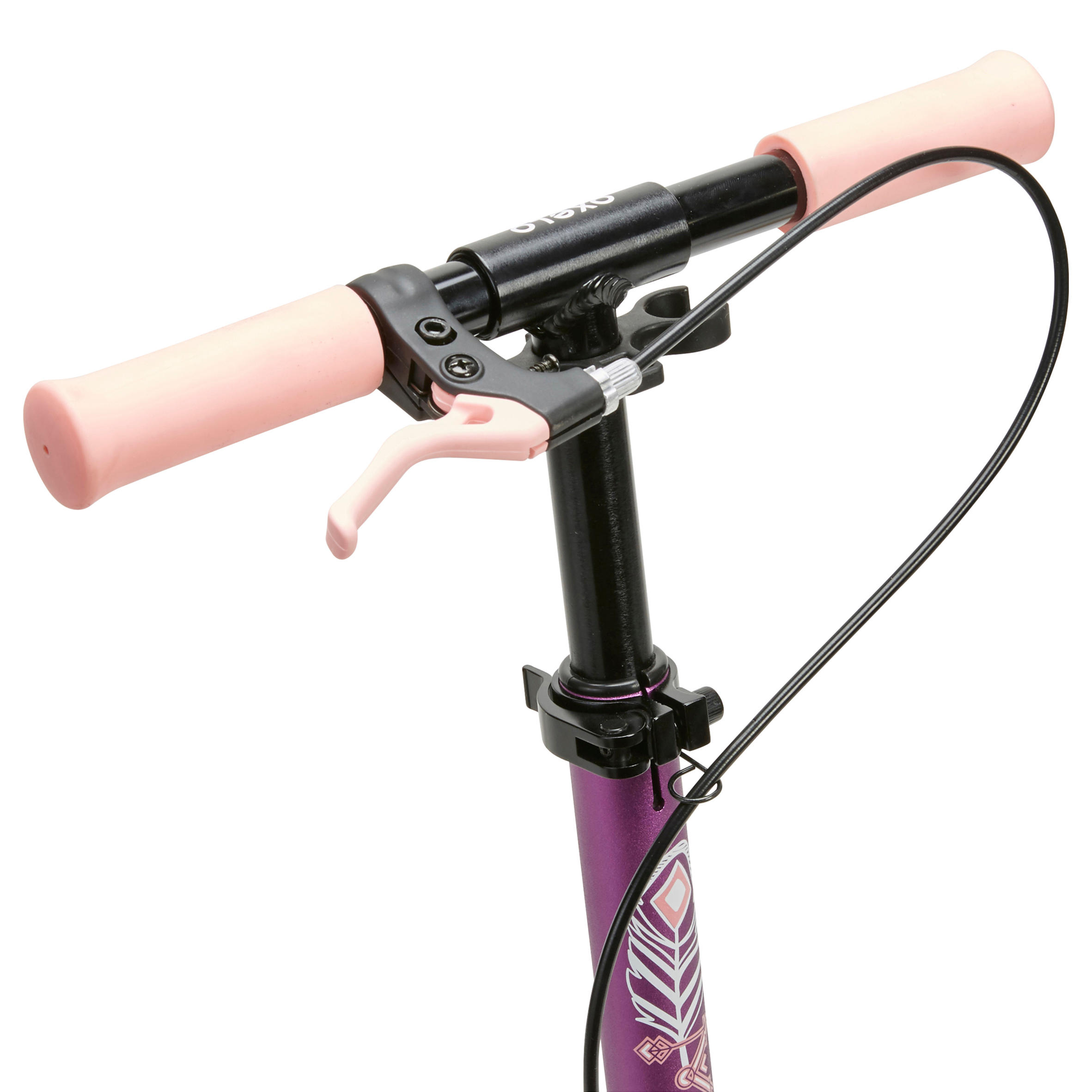 Scooter Tretroller Kinder mit Federung und Lenkerbremse - Mid 5  violett 20/34