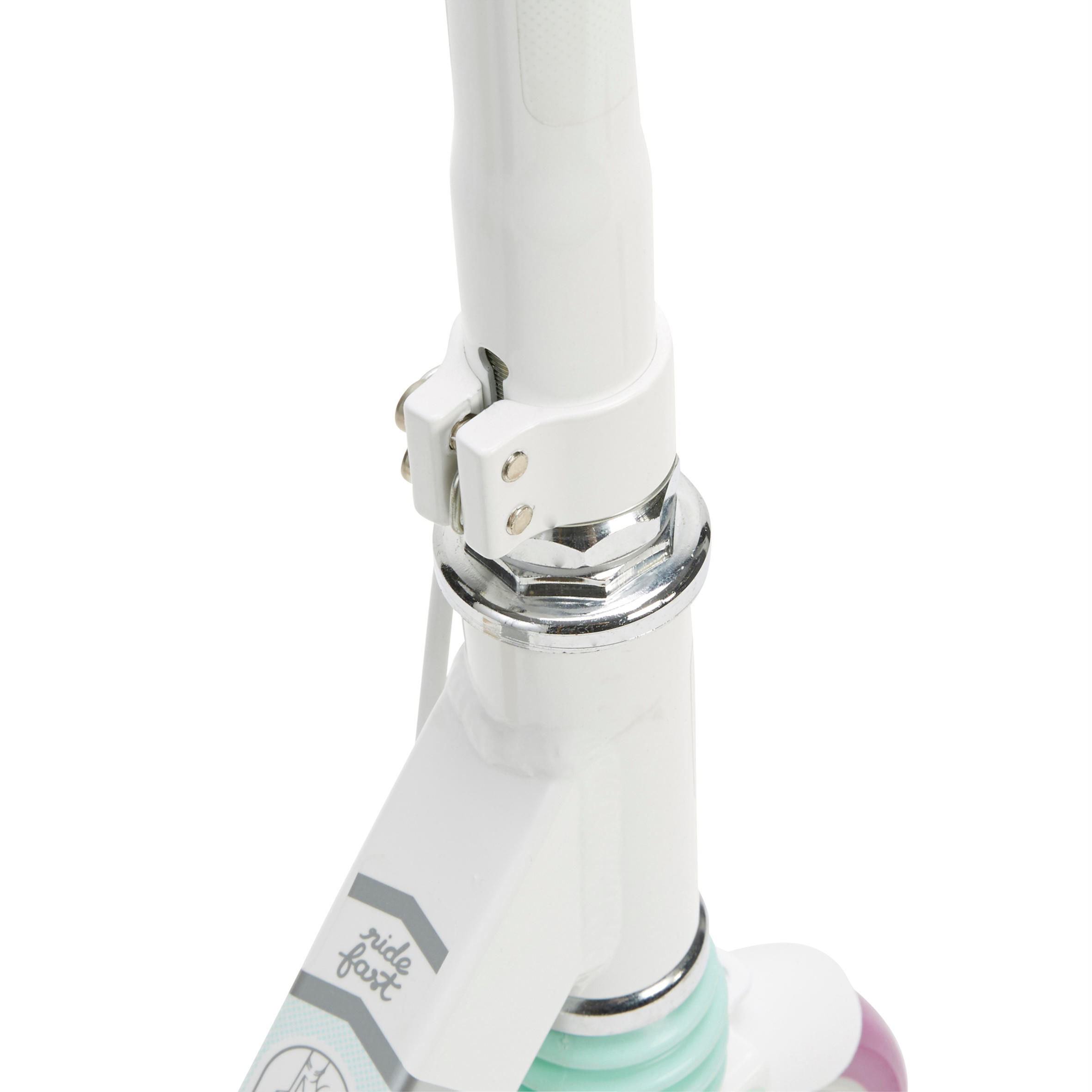 САМОКАТ детский MID 9 с ручным тормозом бело-розовый OXELO