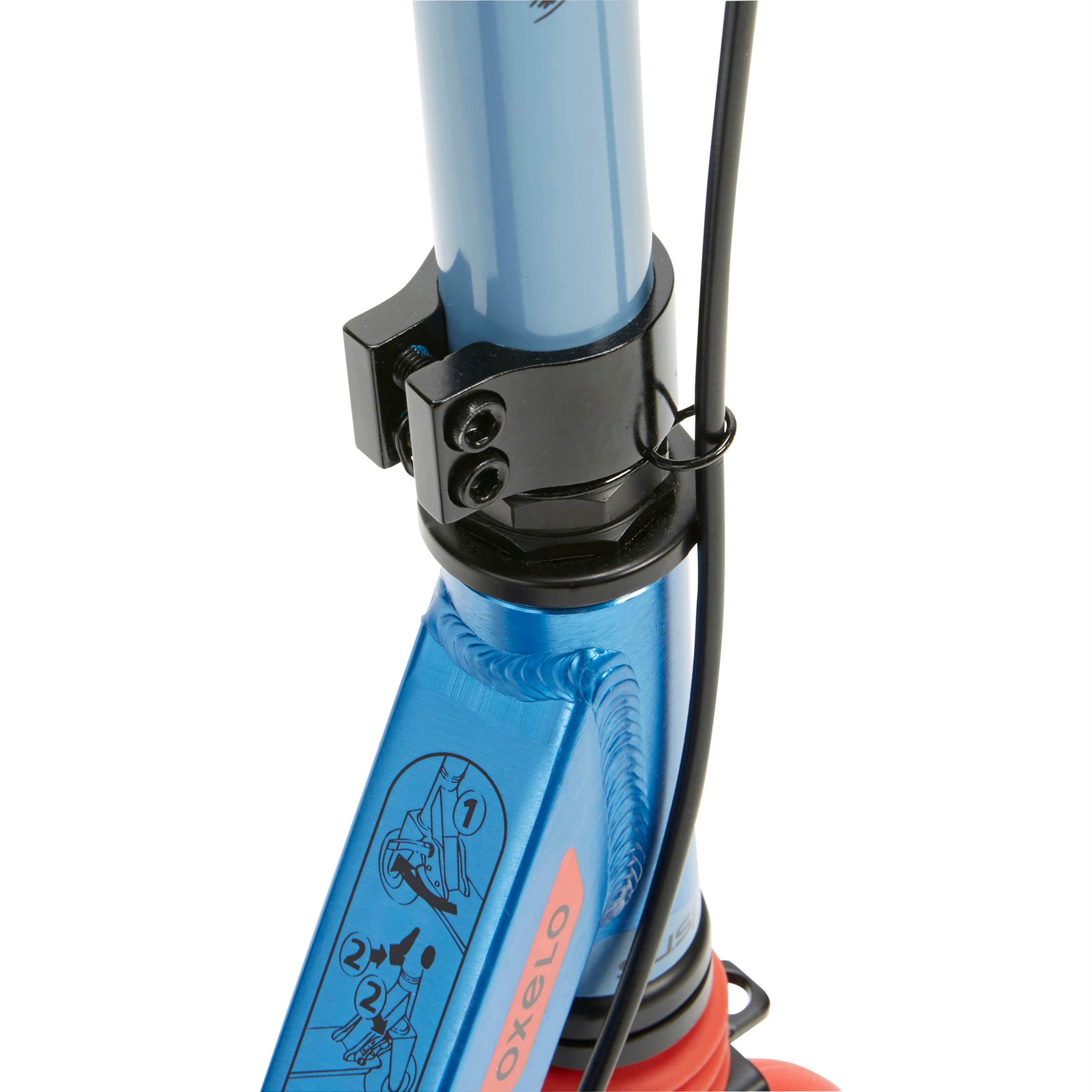 Scooter Tretroller Kinder Federung Lenkerbremse - Mid 5 blau 23/36