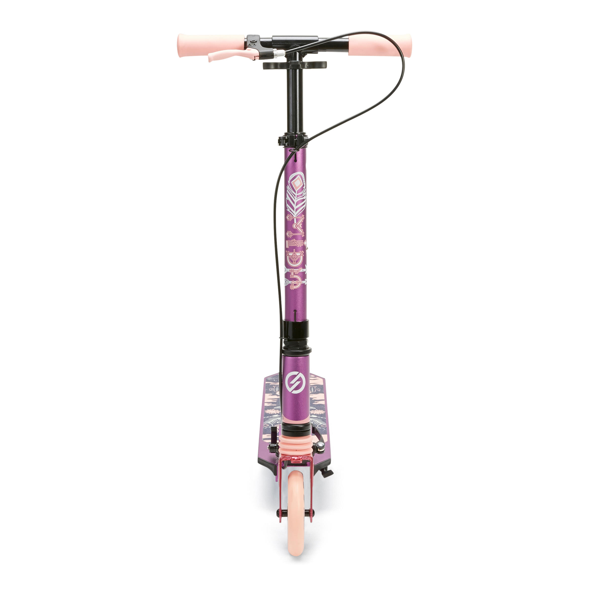 Scooter Tretroller Kinder mit Federung und Lenkerbremse - Mid 5  violett 19/34