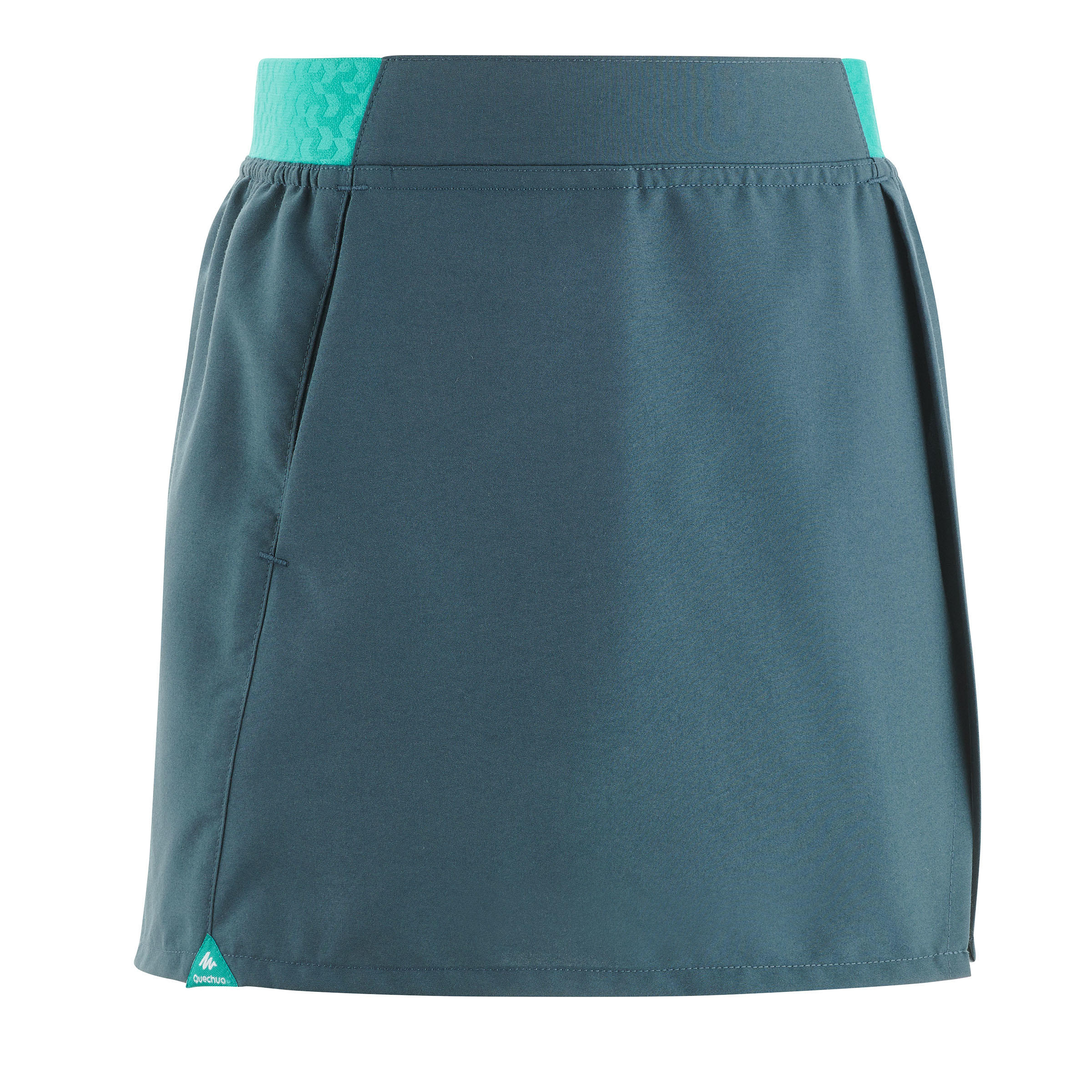 QUECHUA MH100 Children’s Hiking Skorts – Grey and Turquoise for 7 to 15 year olds