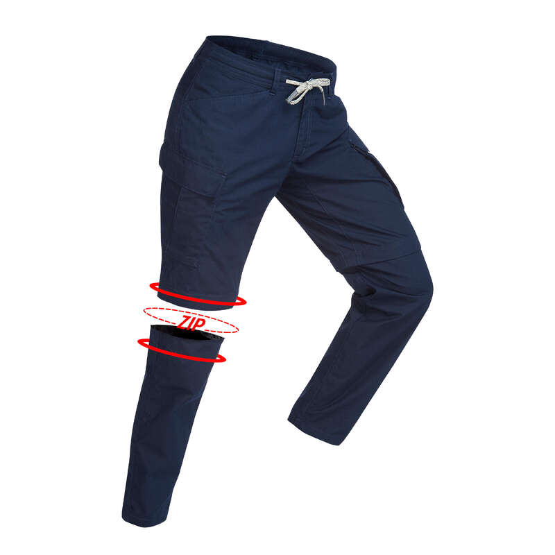 MEN APPAREL OUTFIT TRAVEL TREK - TRAVEL100 M MODULAR PANTS BLUE FORCLAZ