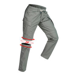 Men's Zip-Off Travel Trousers TRAVEL100 - Khaki