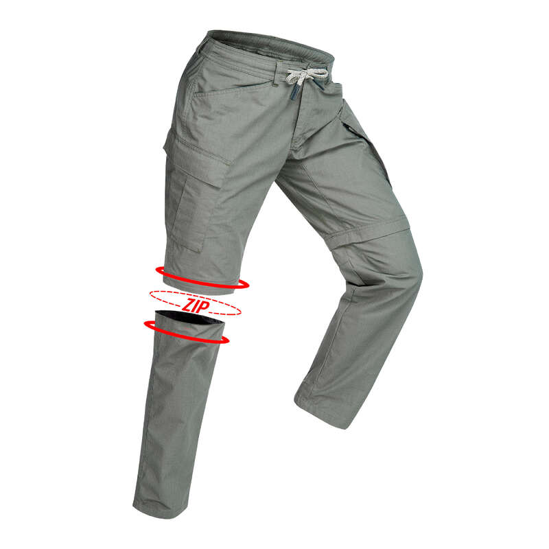 MEN APPAREL OUTFIT TRAVEL TREK - TRAVEL100 M Zip-Off Trousers-K FORCLAZ