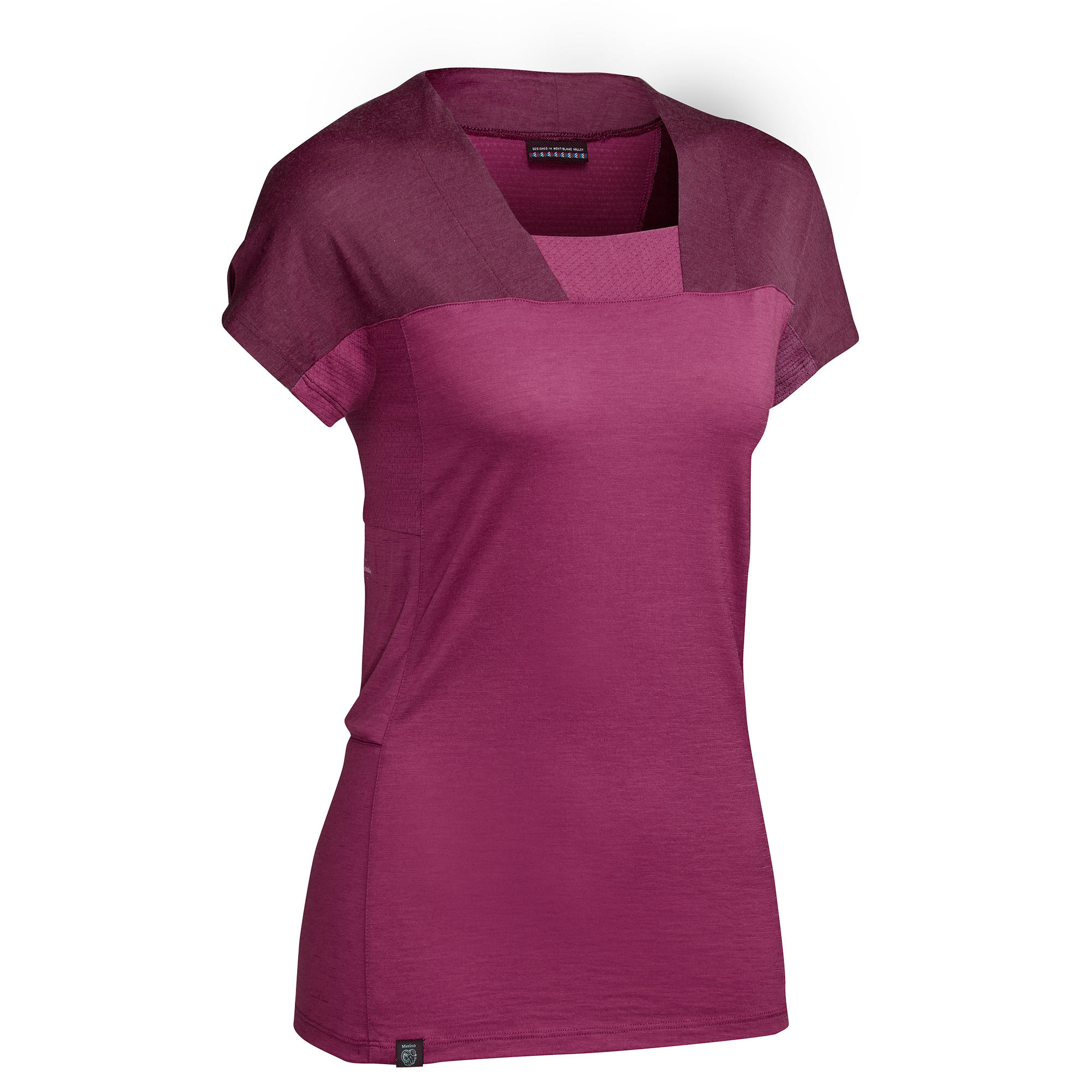 Women's Mountain Trekking Short-Sleeved Merino T-Shirt Trek 500 ...