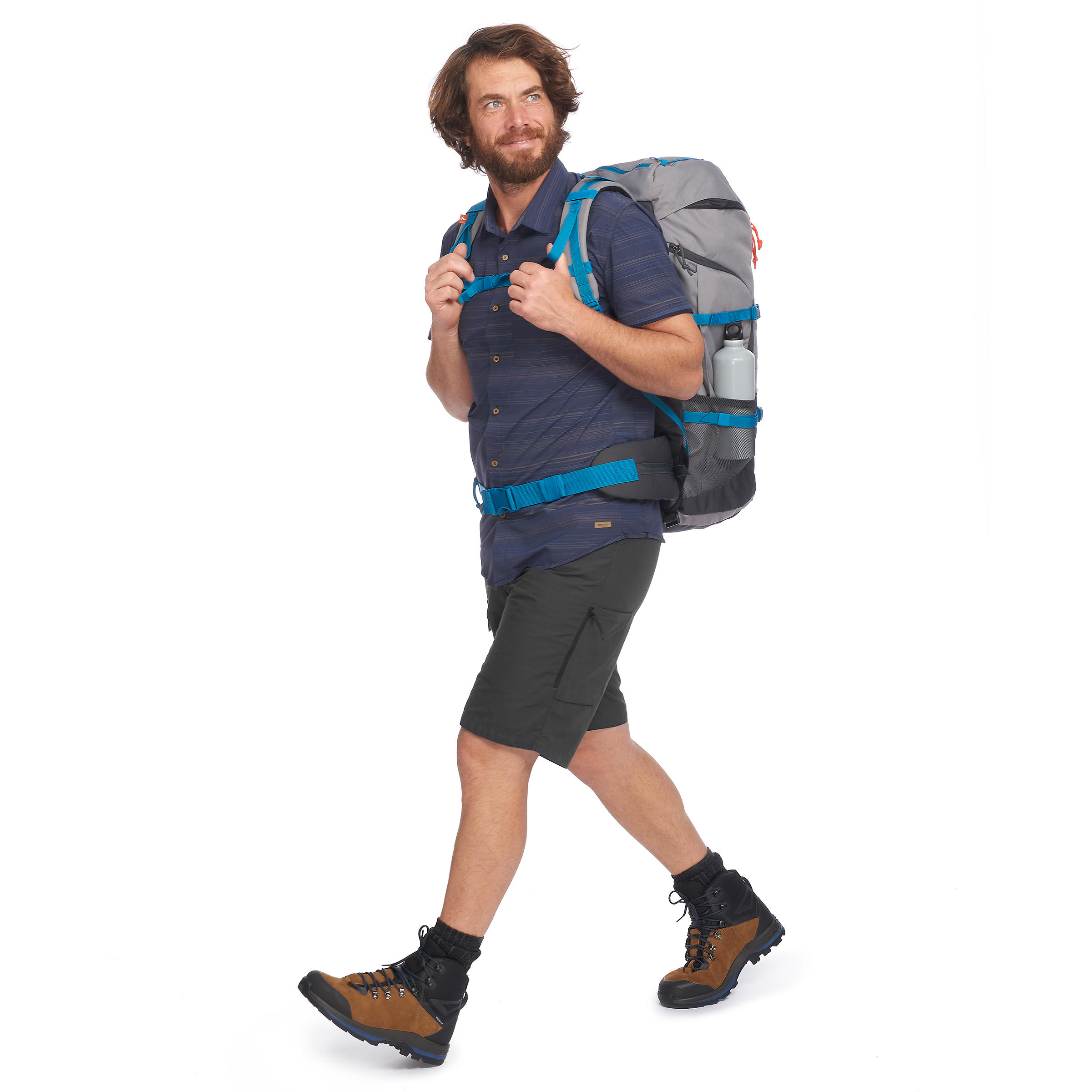 SHORT TREKKING HOMBRE TRAVEL100 GRIS - Decathlon