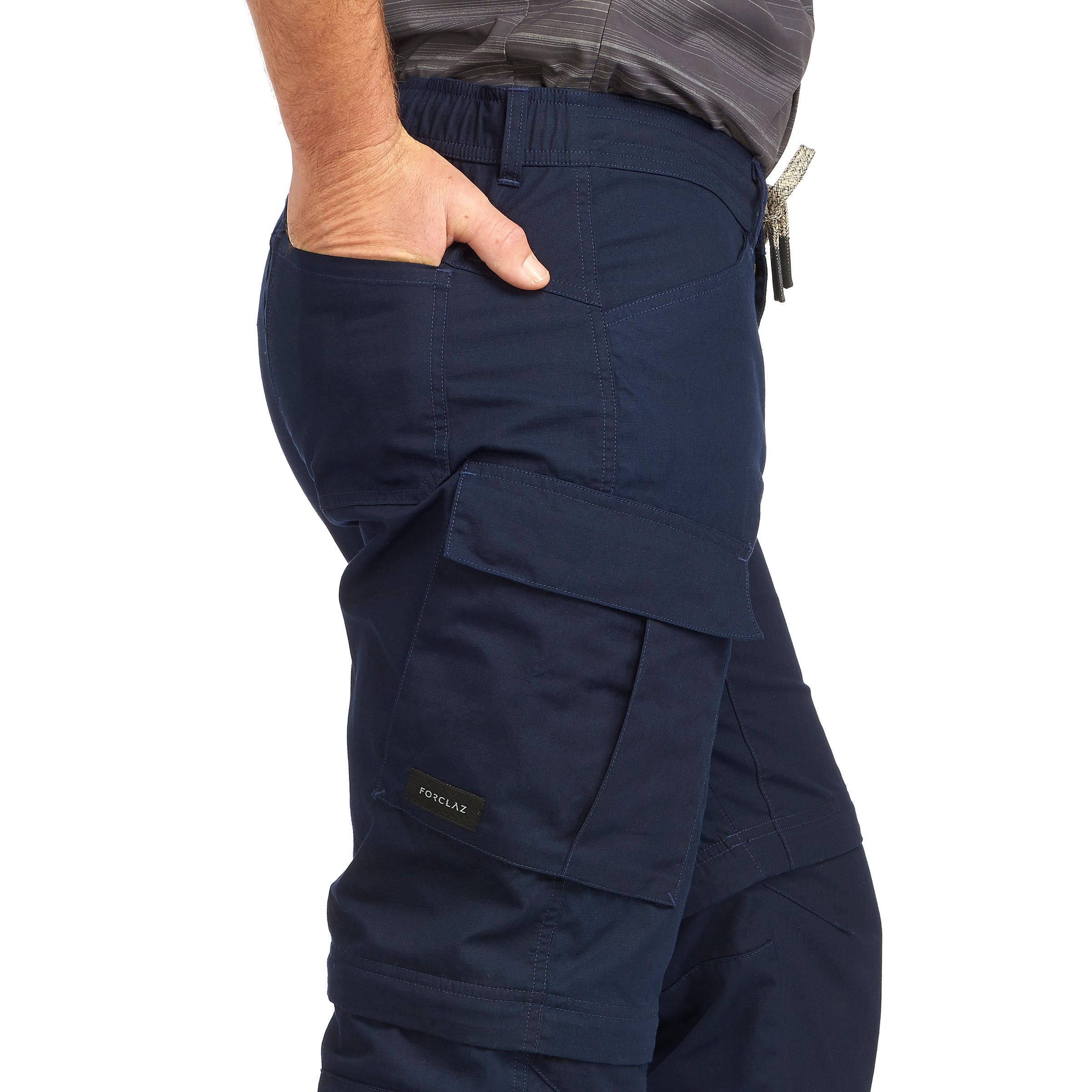 Pantalón Desmontable de Montaña y Trekking Viaje,Forclaz,Travel 100,Hombre, Azul - Decathlon