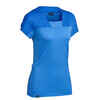 Trekkingshirt Trek 500 Merino Kurzarm Damen blau