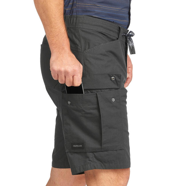 Buy Travel 100 Grey Shorts Online Grey Men Travel shorts by Forclaz