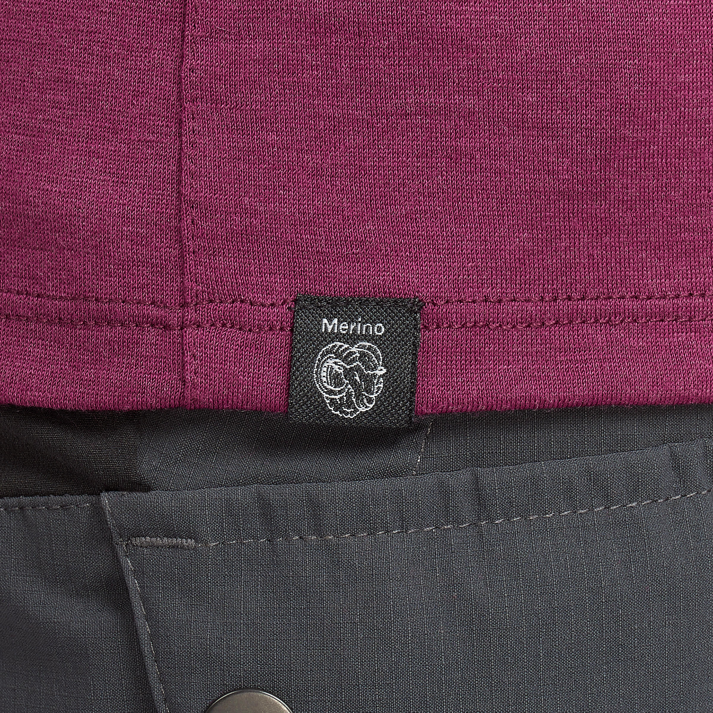 T-shirt mérinos de rando en montagne TREK 500 violet - Femmes - FORCLAZ