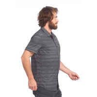 Men's Short-Sleeved Shirt TRAVEL100 Fresh - Grey Stripe