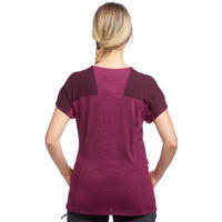 T-shirt mérinos de trek montagne - TREK 500 violet  femme