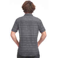 Men's Short-Sleeved Shirt TRAVEL100 Fresh - Grey Stripe