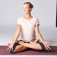 Women's Organic Cotton Gentle Yoga Cropped Bottoms - Grey/Pink