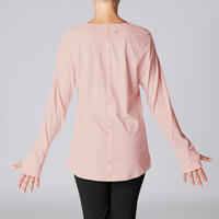 Organic Cotton Long-Sleeved Gentle Yoga T-Shirt - Pink