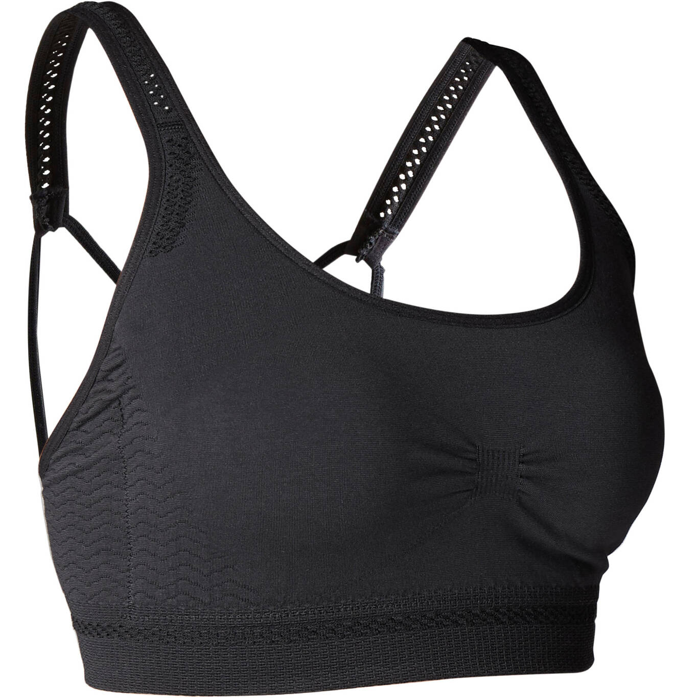 Seamless Gentle Yoga Sports Bra - Black