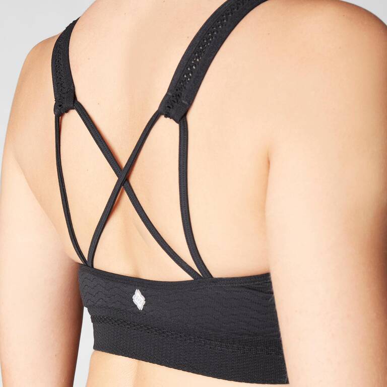 Seamless Gentle Yoga Sports Bra - Black