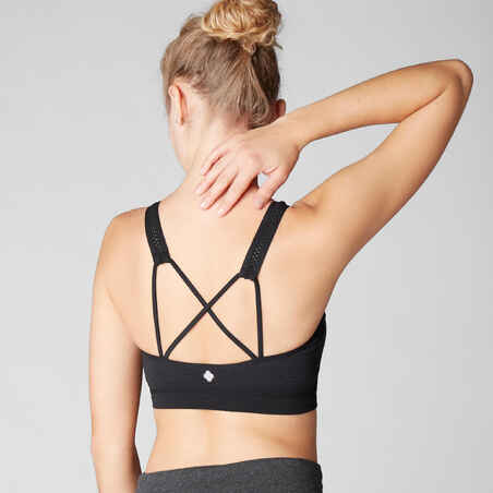 Seamless Gentle Yoga Sports Bra - Black