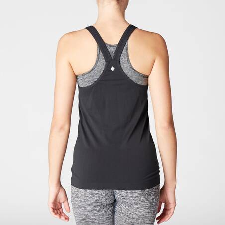 Women's Seamless Dynamic Yoga Tank Top - Black
