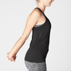 DEBARDEUR YOGA DYNAMIQUE FEMME SANS COUTURES NOIR