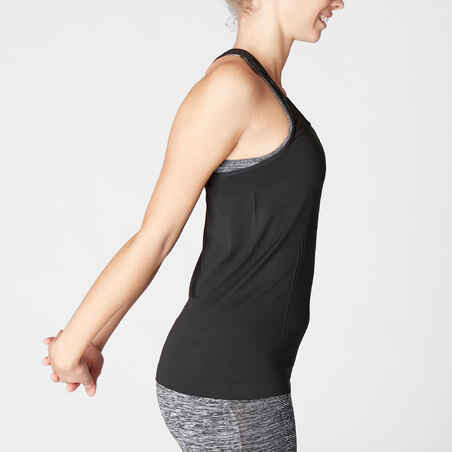 Women's Seamless Dynamic Yoga Tank Top - Black