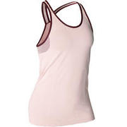 MAJICA BEZ RUKAVA ZA JOGU BEŠAVNA ŽENSKA RUŽIČASTA