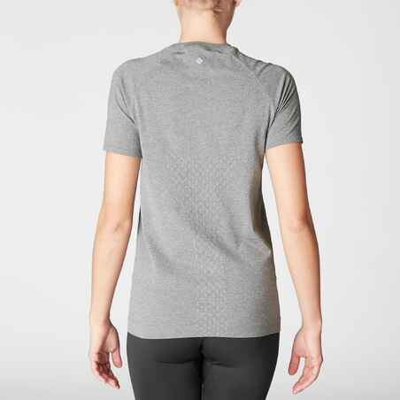 Women's Seamless Dynamic Yoga T-Shirt - Mottled Grey