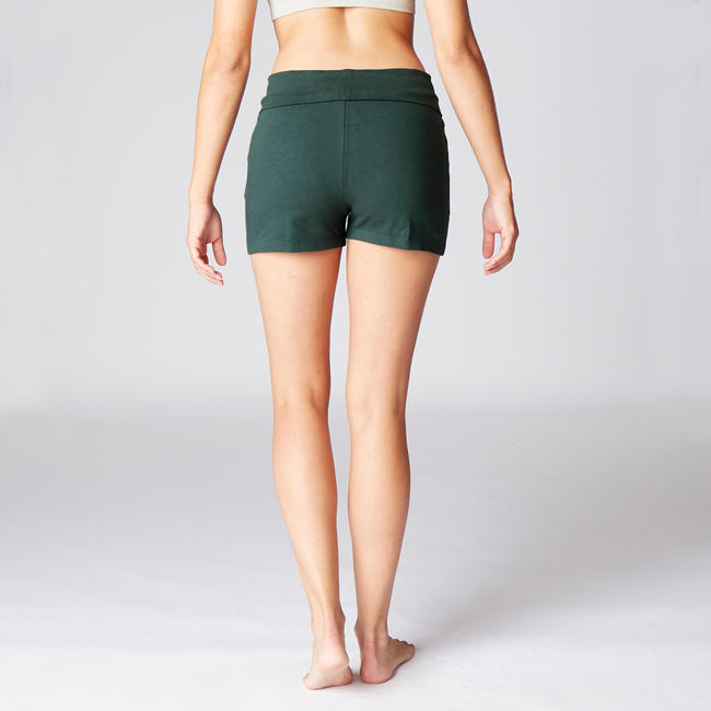Women's Organic Cotton Gentle Yoga Shorts Dark Green