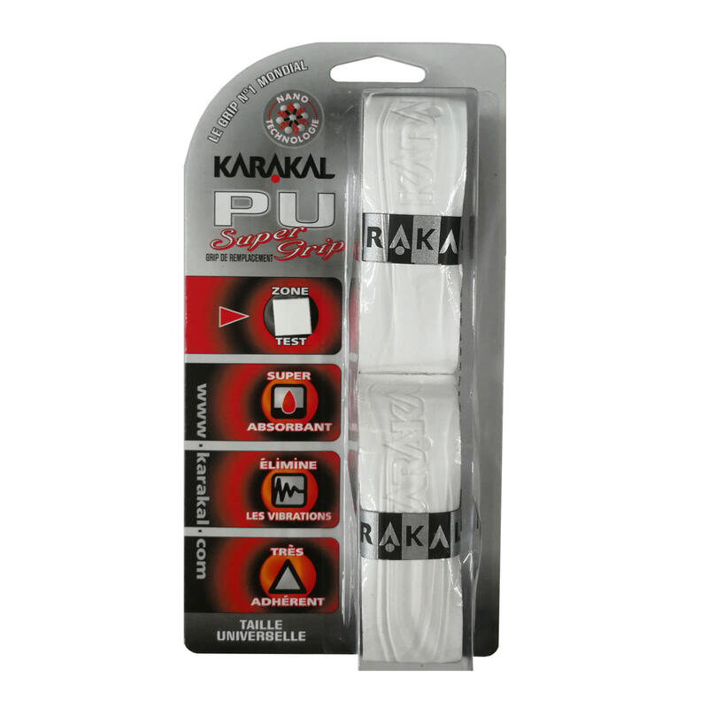 Squashová omotávka Super PU Grip 2 ks bílá