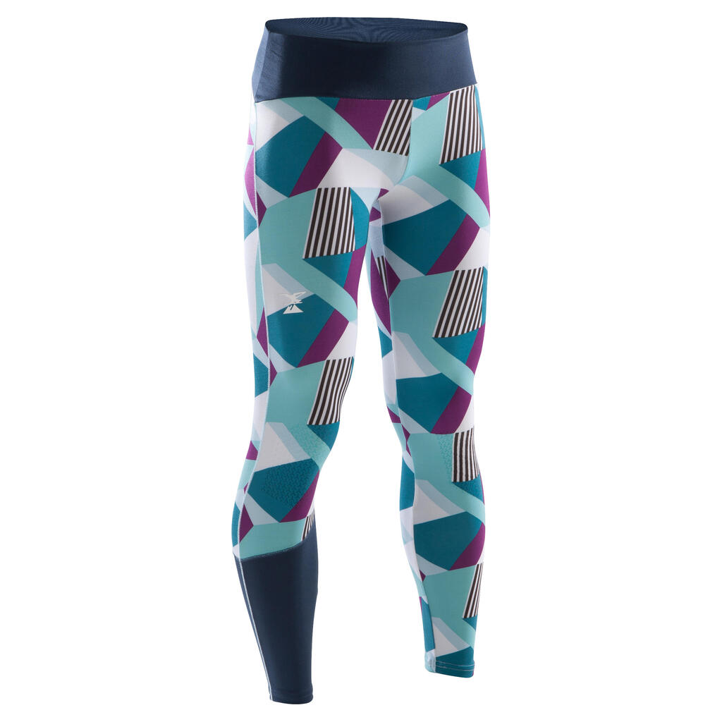 GIRL'S CLIMBING LEGGINGS PURPLE GREEN