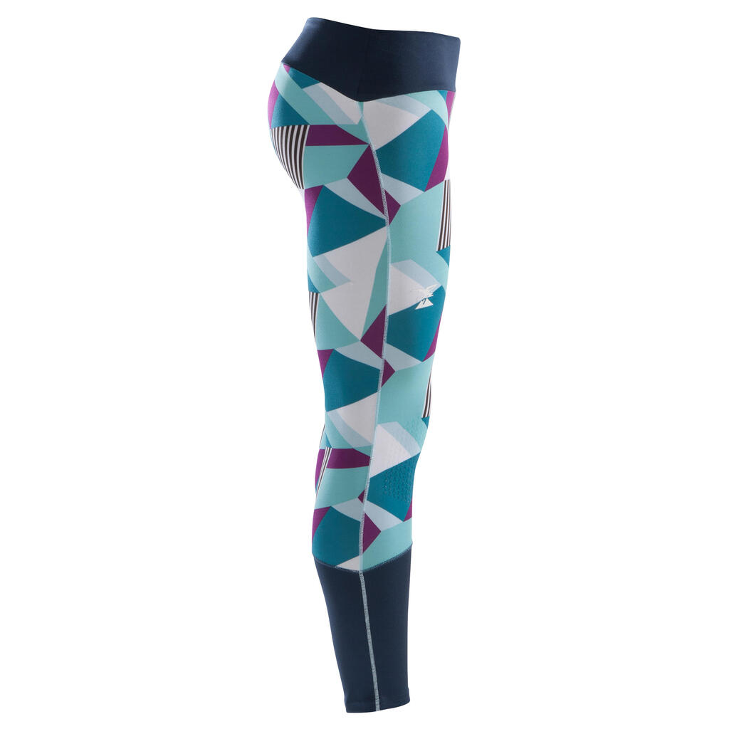 GIRL'S CLIMBING LEGGINGS PURPLE GREEN