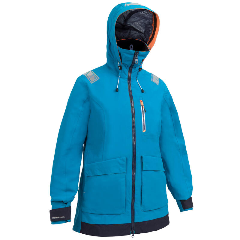 Veste imperméable coupe-vent de voile femme SAILING 500 Bleu