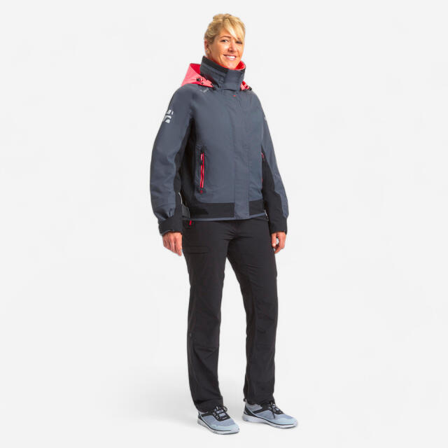Segeljacke Blouson Damen - Race 500 grau/rosa