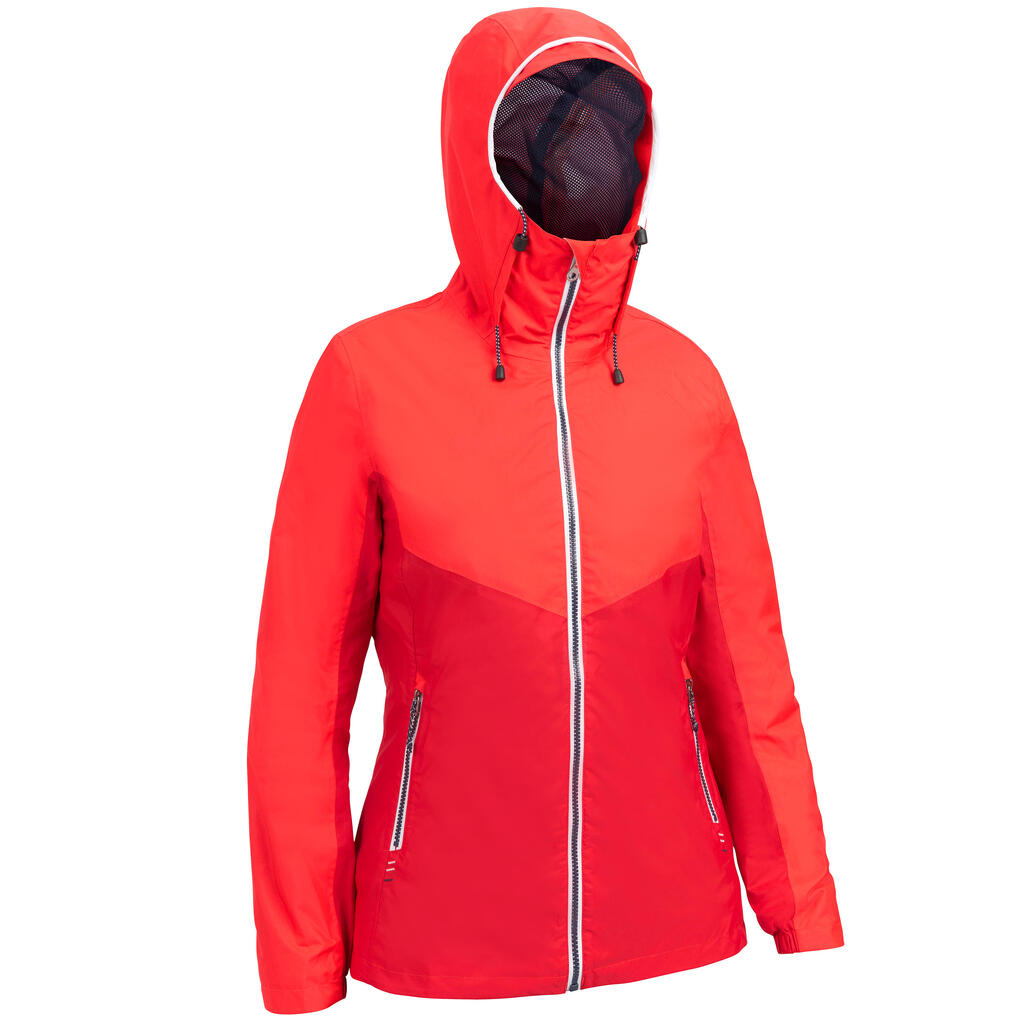 Women’s waterproof sailing jacket - wet-weather jacket SAILING 100 ochre